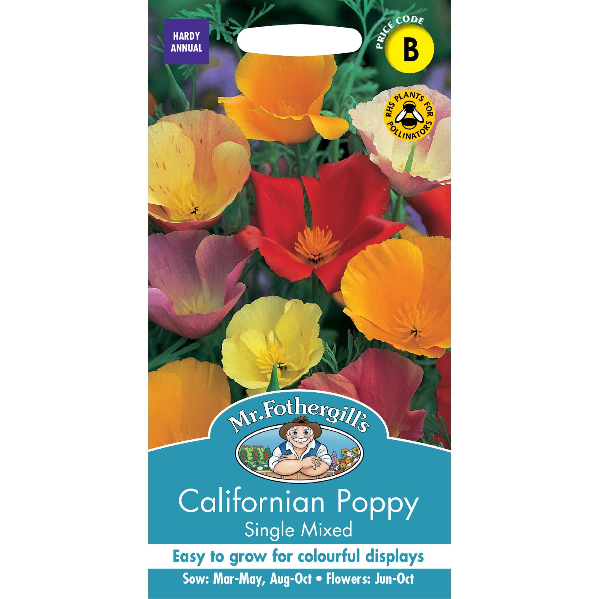 Mr Fothergills Single Mixed California Poppy Flower Seeds