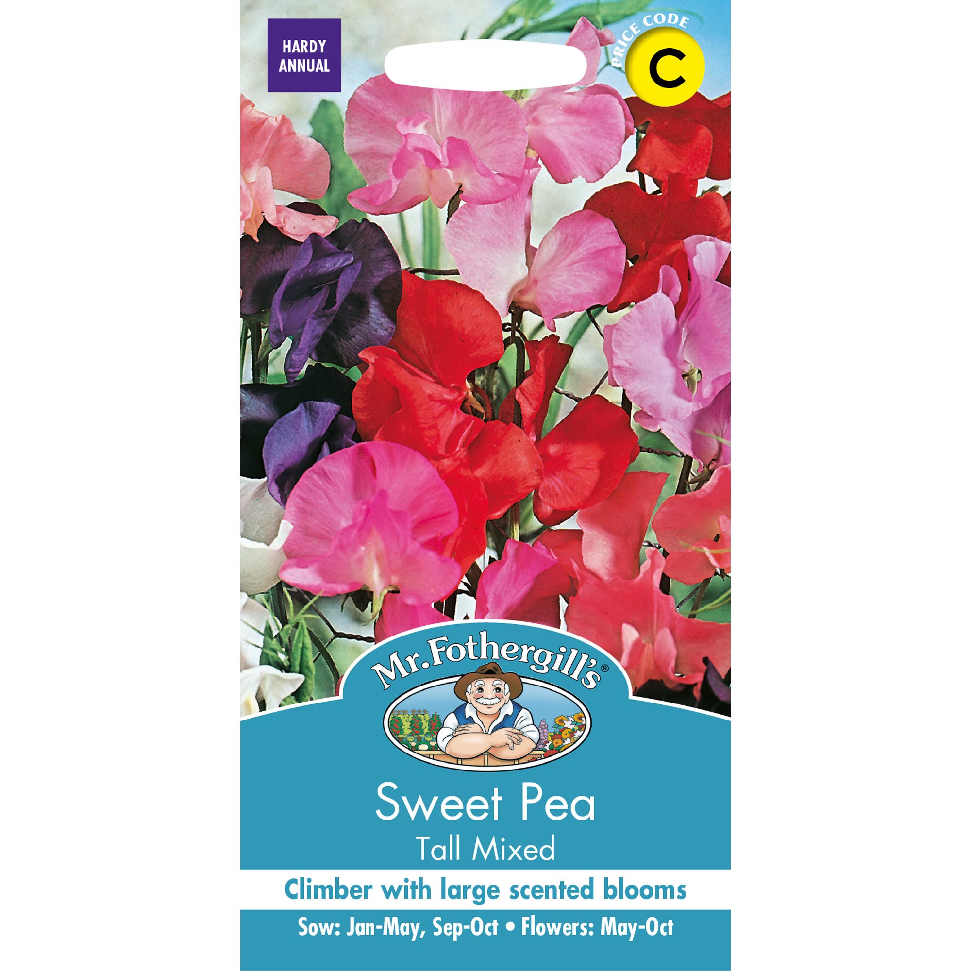 Mr Fothergills Tall Mixed Sweet Pea Flower Seeds