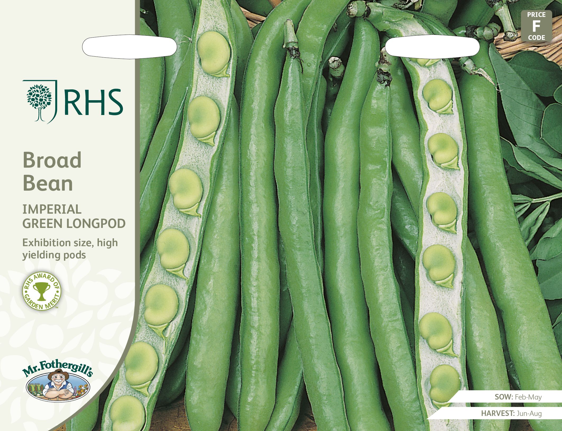 Mr FothergillsRHS Imperial Green Longpod Broad bean Broad bean Seeds ...