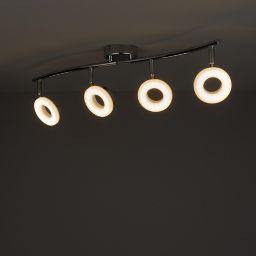 Muesis Chrome effect Mains-powered 4 lamp Spotlight