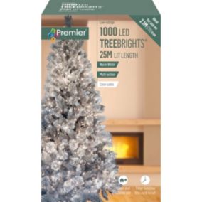 Multi-action 1000 Warm white Treebrights LED String lights with Clear cable