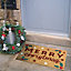 Multi Christmas Holly Door mat, 57cm x 40cm