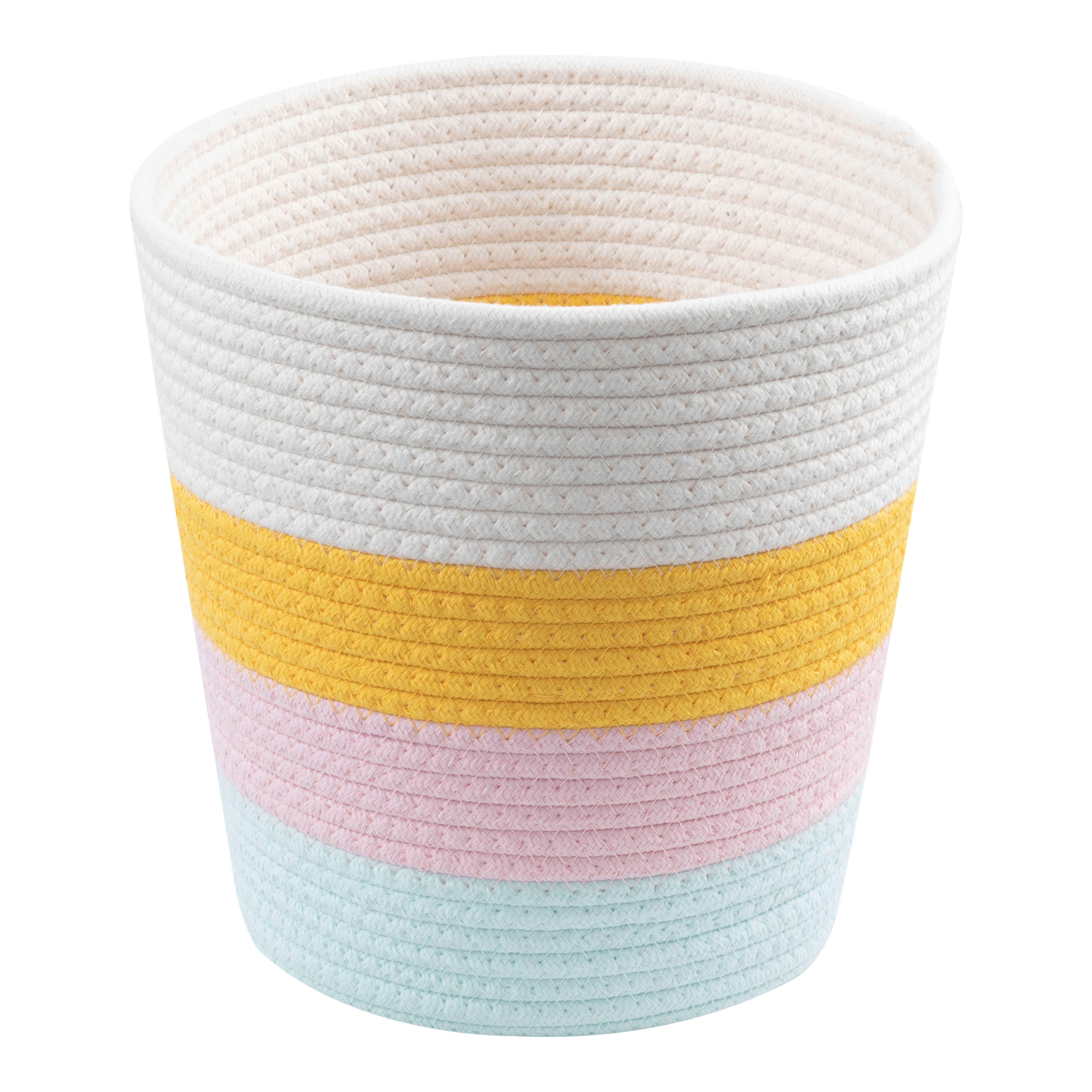 Multi-colour Rope Effect Cotton Medium Stackable Storage basket (H)25cm (W)25cm