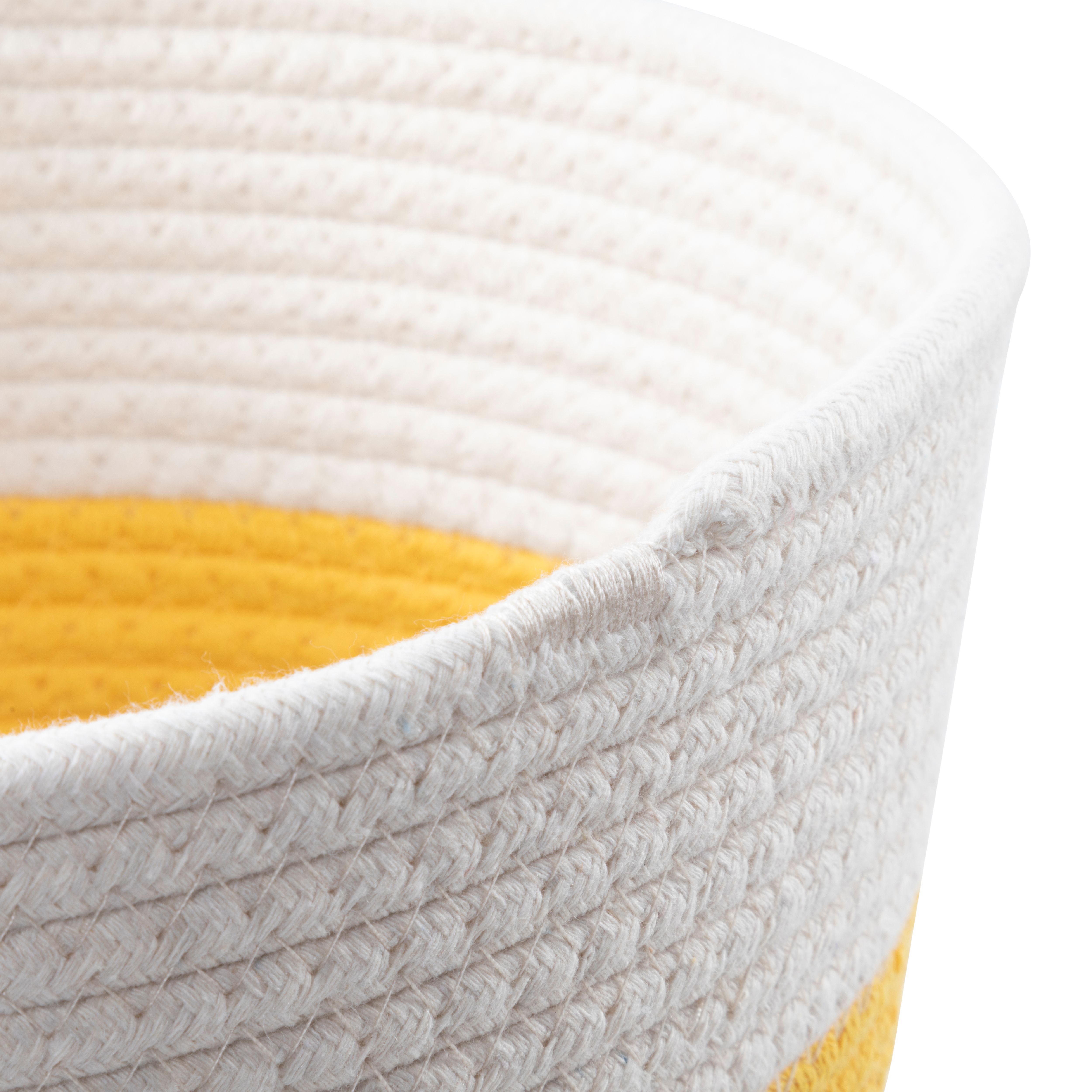 Multi-colour Rope Effect Cotton Medium Stackable Storage basket (H)25cm (W)25cm