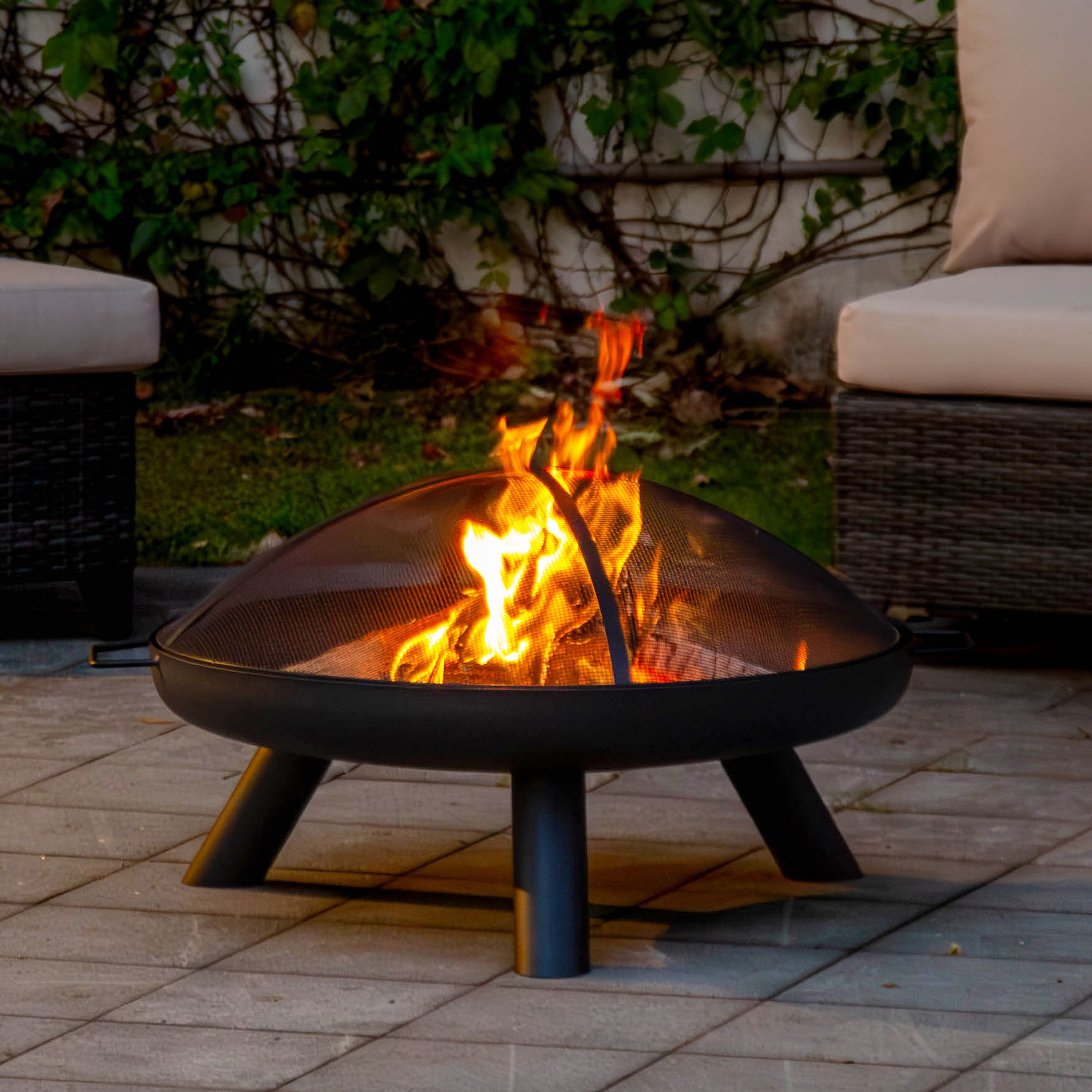 Multi layer Steel Matt Black Round Firepit
