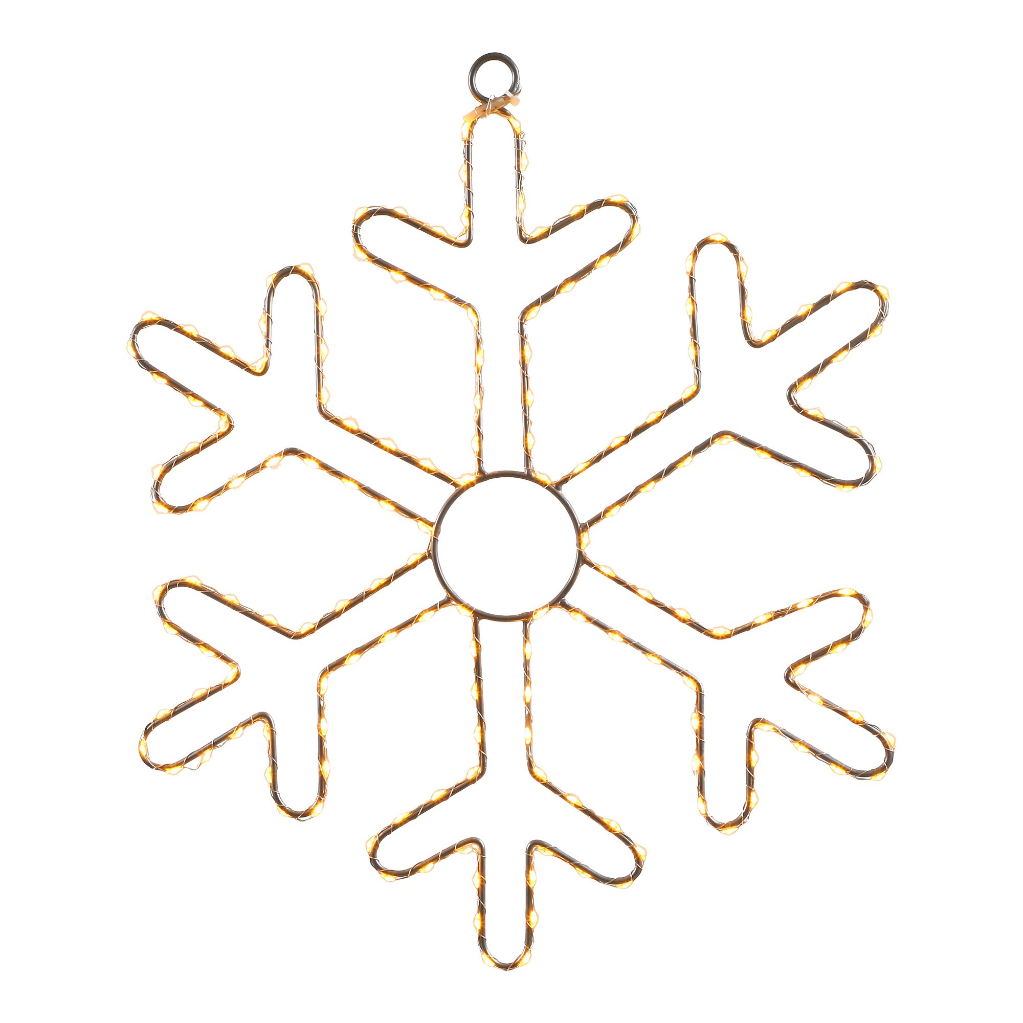 Multi White LED Wire Snowflake Silhouette (H) 430mm