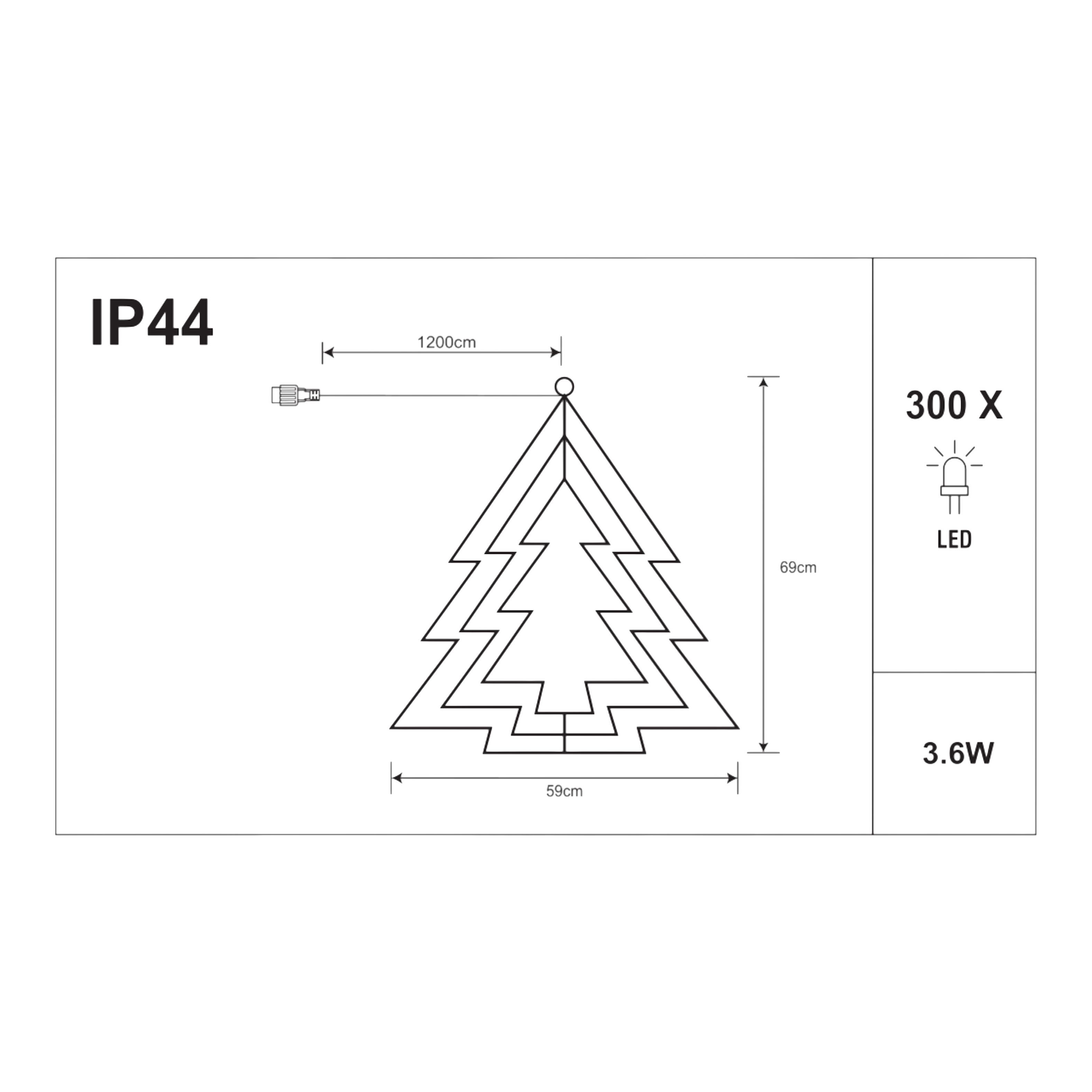 Multi White LED Wire Tree Silhouette (H) 690mm