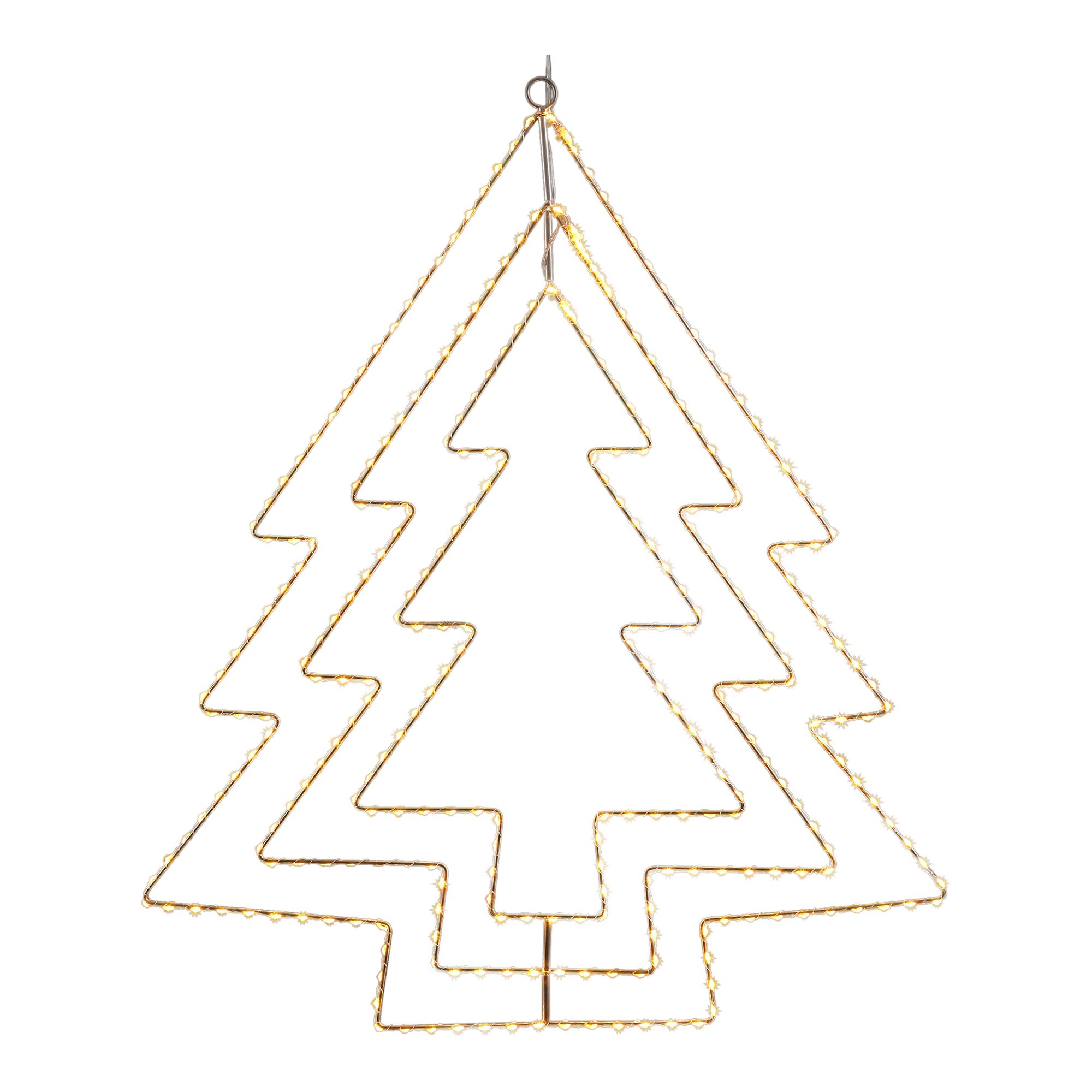 Multi White LED Wire Tree Silhouette (H) 690mm