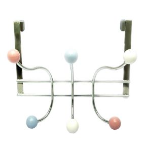 Multicolour Chrome effect U-shaped Double Over door hook (H)148mm (D)229mm