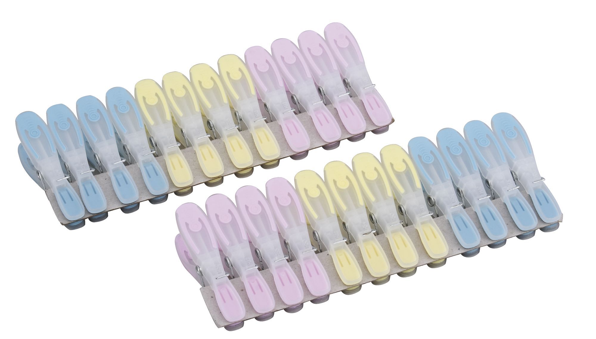 Multi-Coloured Plastic Clothes Pegs - With Soft Grip