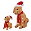 Multicolour Dog & puppy LED Electrical christmas decoration Set of 2