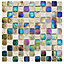 Multicolour Gloss Glass & stone Mosaic tile, (L)300mm (W)300mm