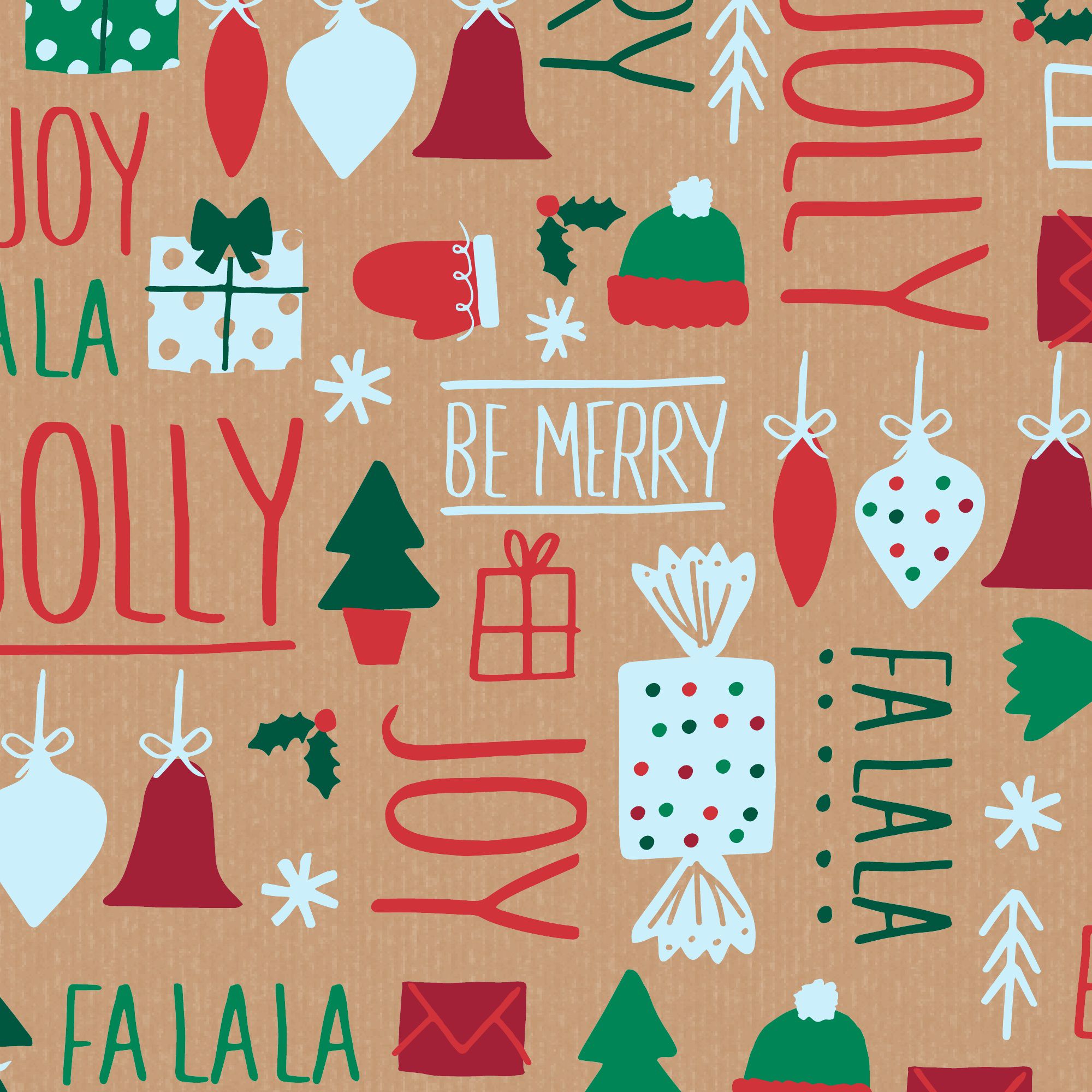 Multicolour Icons Christmas wrapping paper 4m