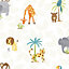 Multicolour Jungle animals Smooth Wallpaper