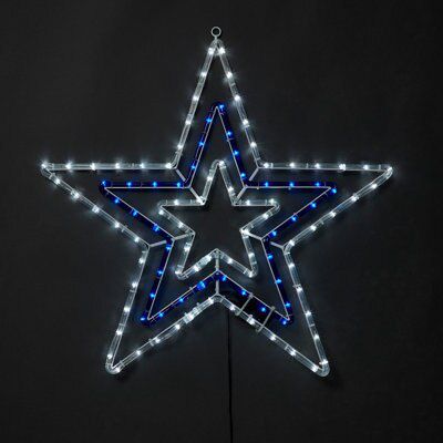 Multicolour LED Blue & white Star Silhouette (H) 770mm