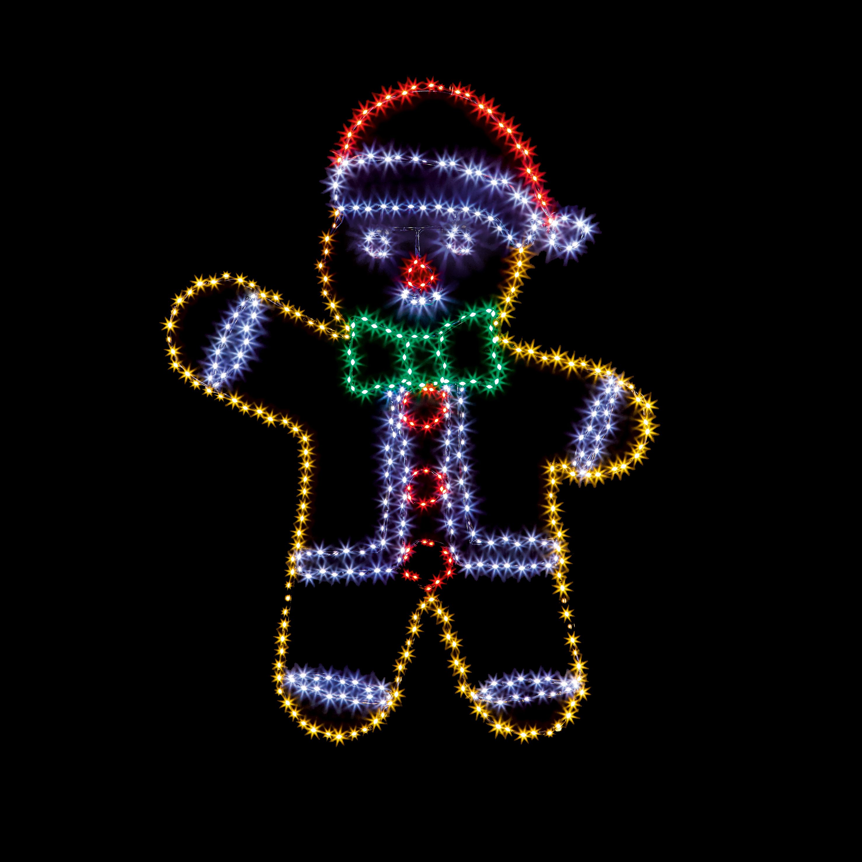 Multicolour LED Gingerbread Silhouette (H) 1200mm