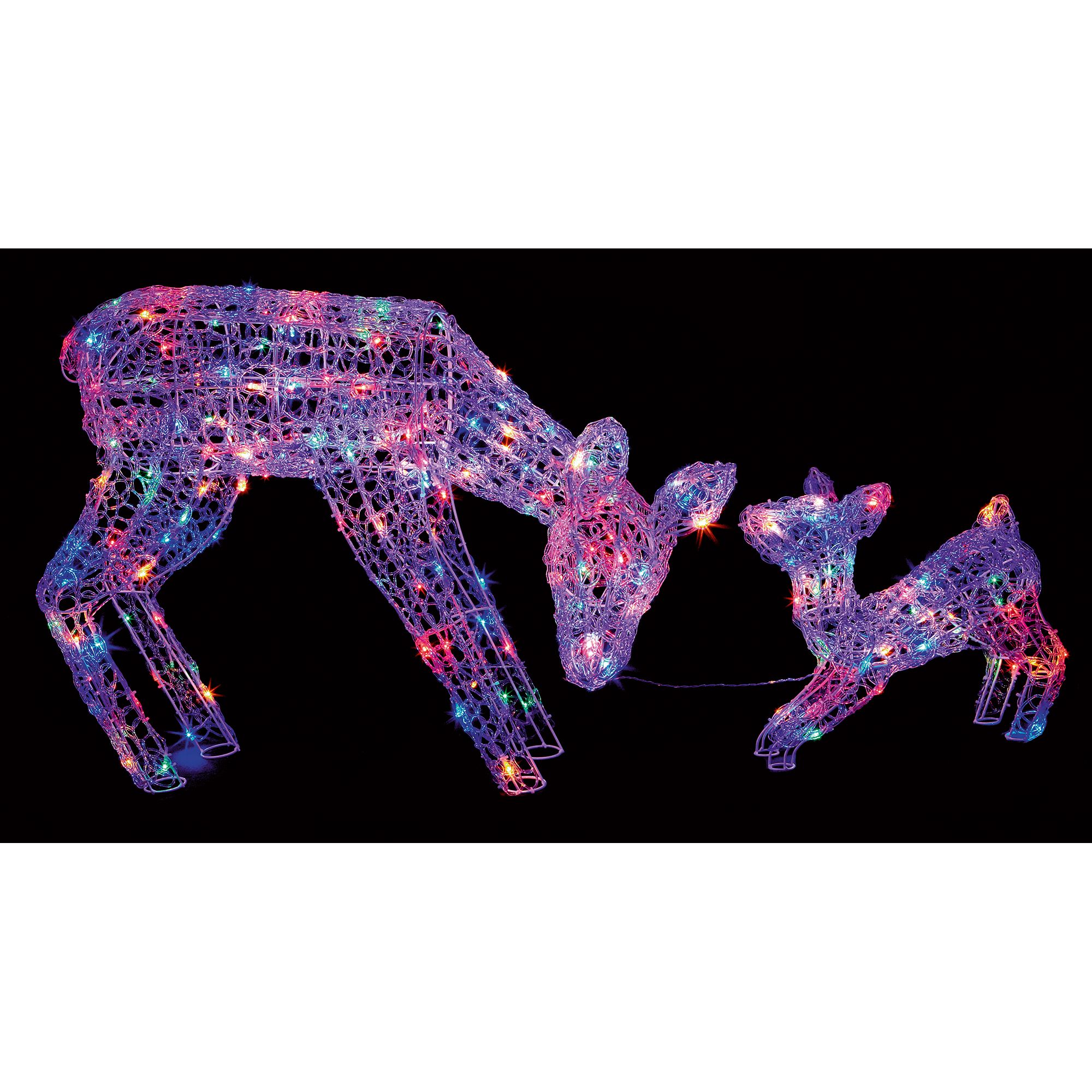 Multicolour LED Mother & baby deer Silhouette DIY at B&Q