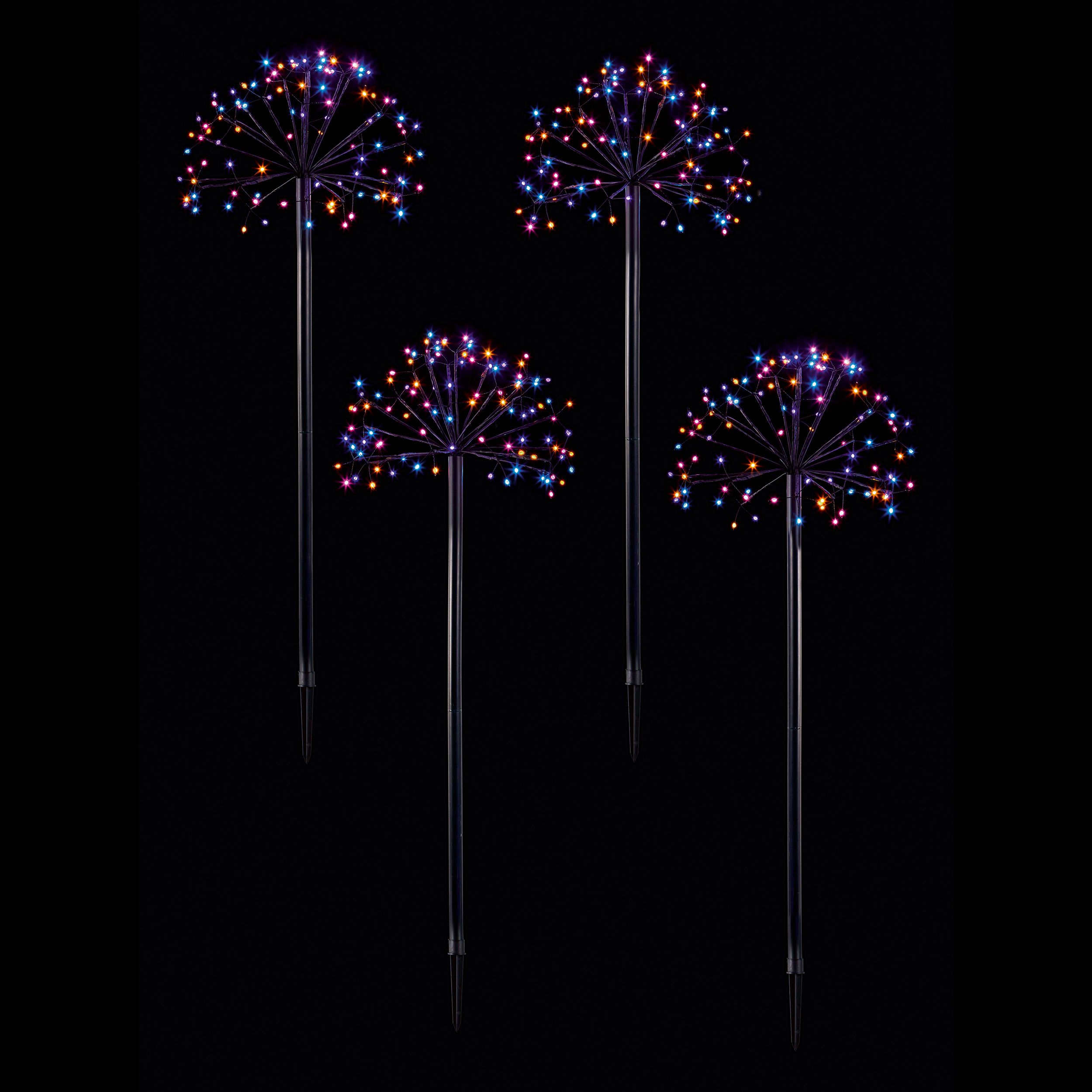 Multicolour LED Rainbow Sputnik Single christmas light (H) 1000mm, Set of 4
