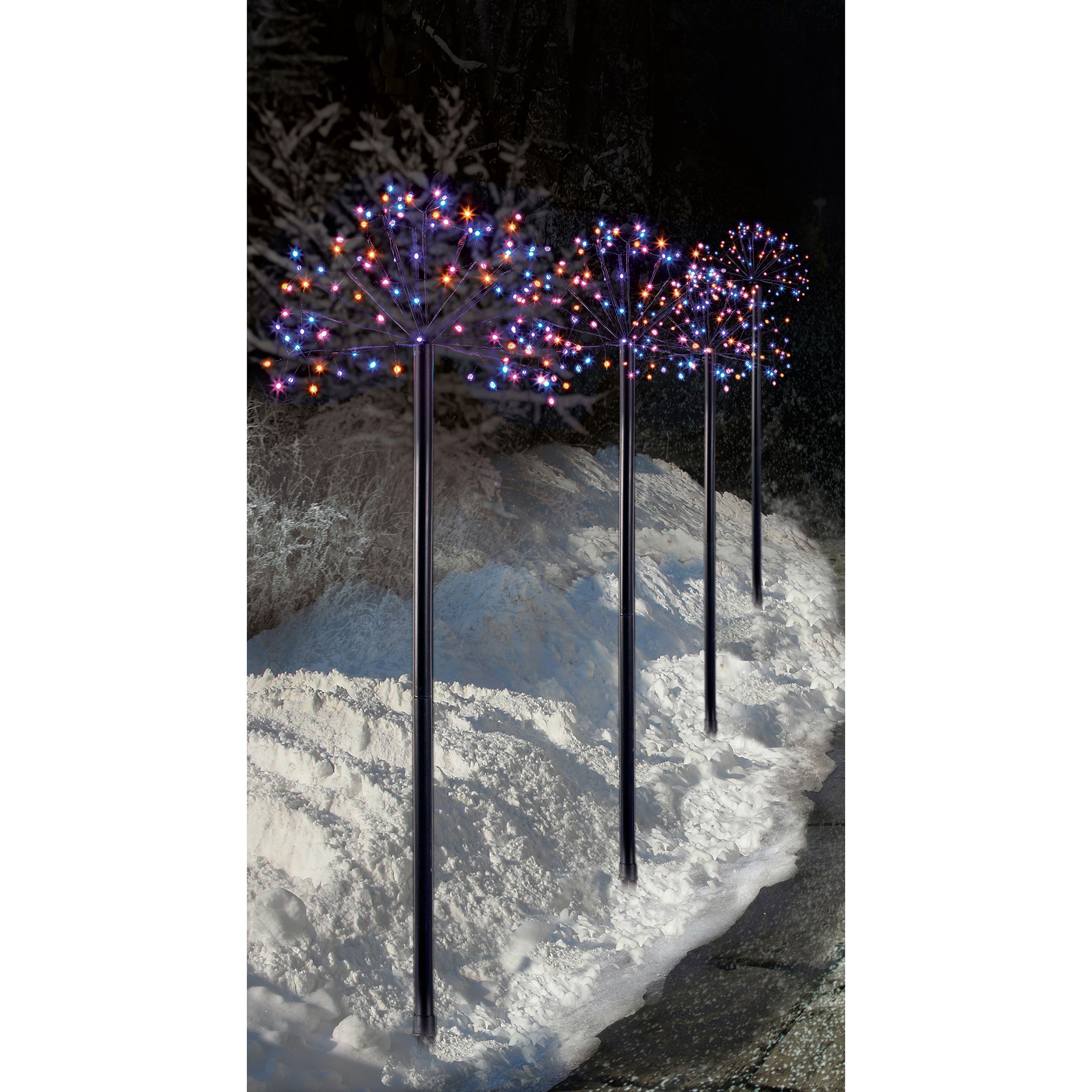 Multicolour LED Rainbow Sputnik Single christmas light (H) 1000mm, Set of 4