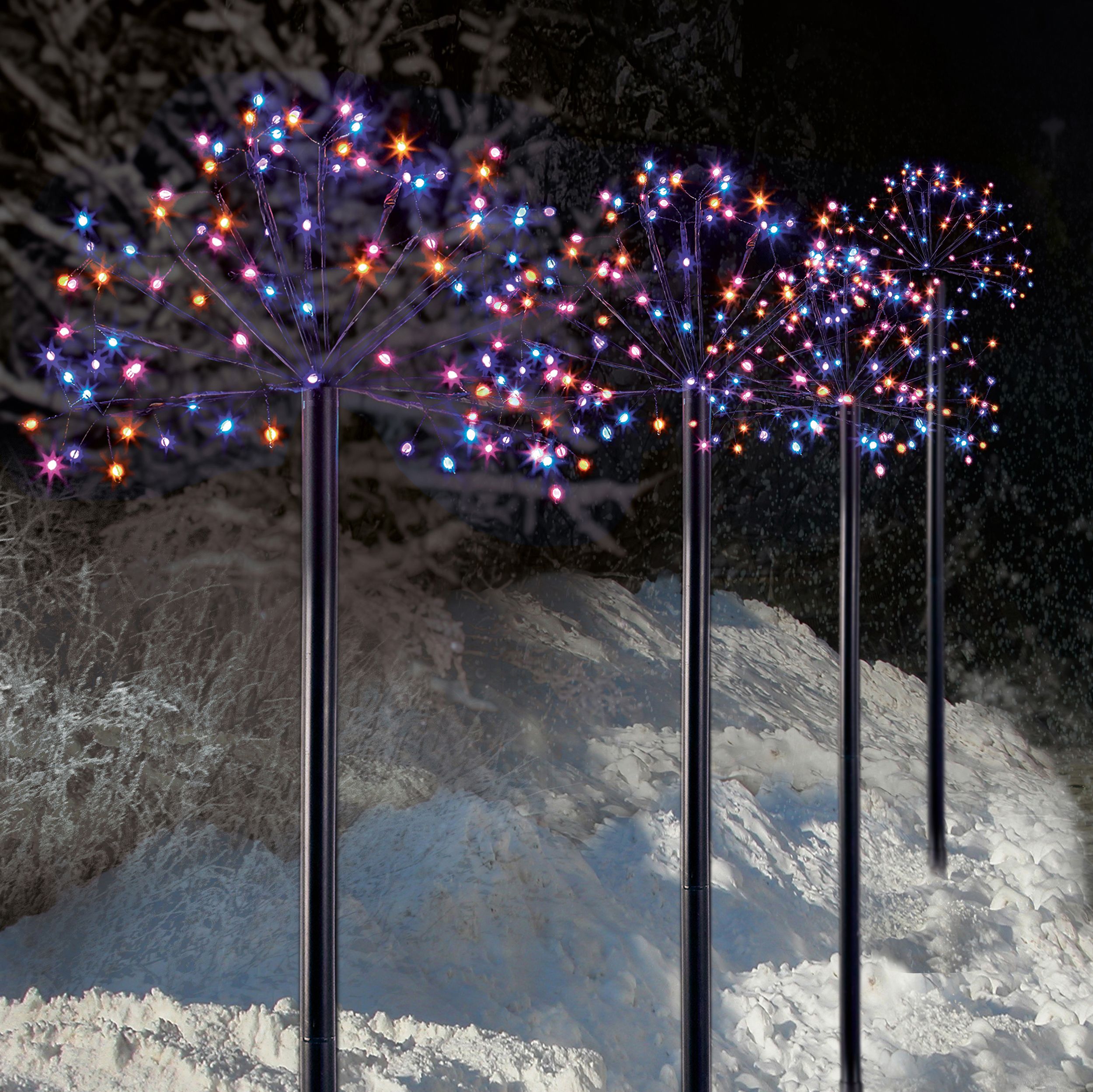 Multicolour LED Rainbow Sputnik Single christmas light (H) 1000mm, Set of 4