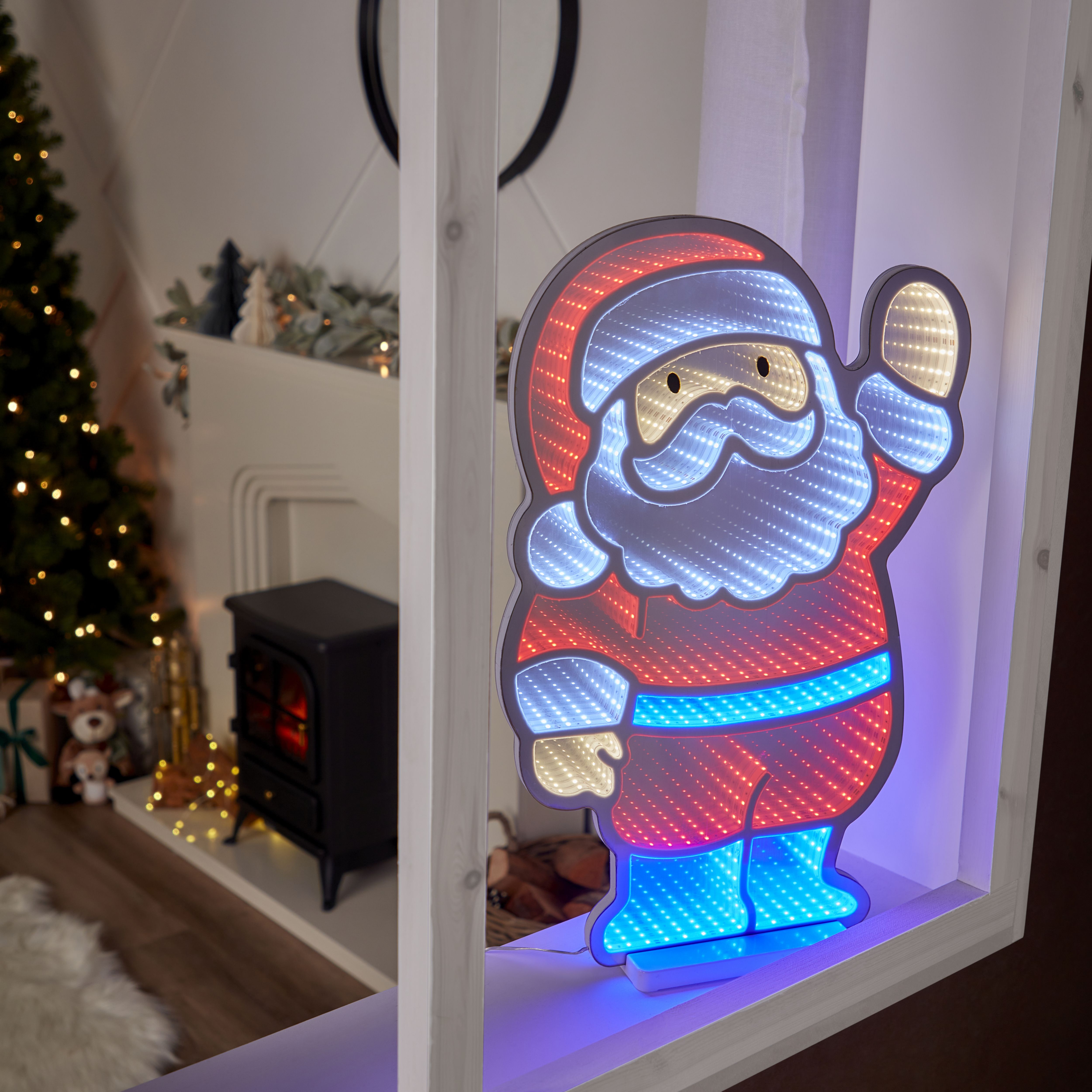 Multicolour LED Santa Silhouette (H) 600mm