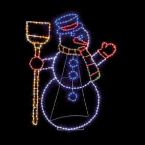 Multicolour LED Snowman Silhouette (H) 1000mm