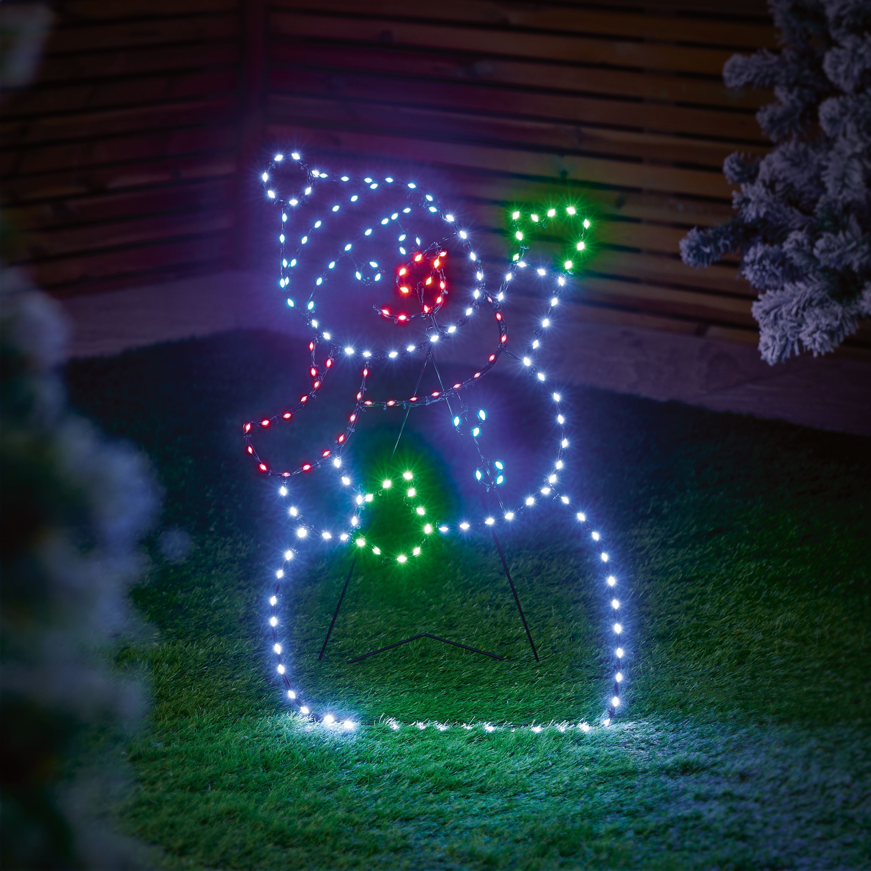 Multicolour LED Snowman Silhouette