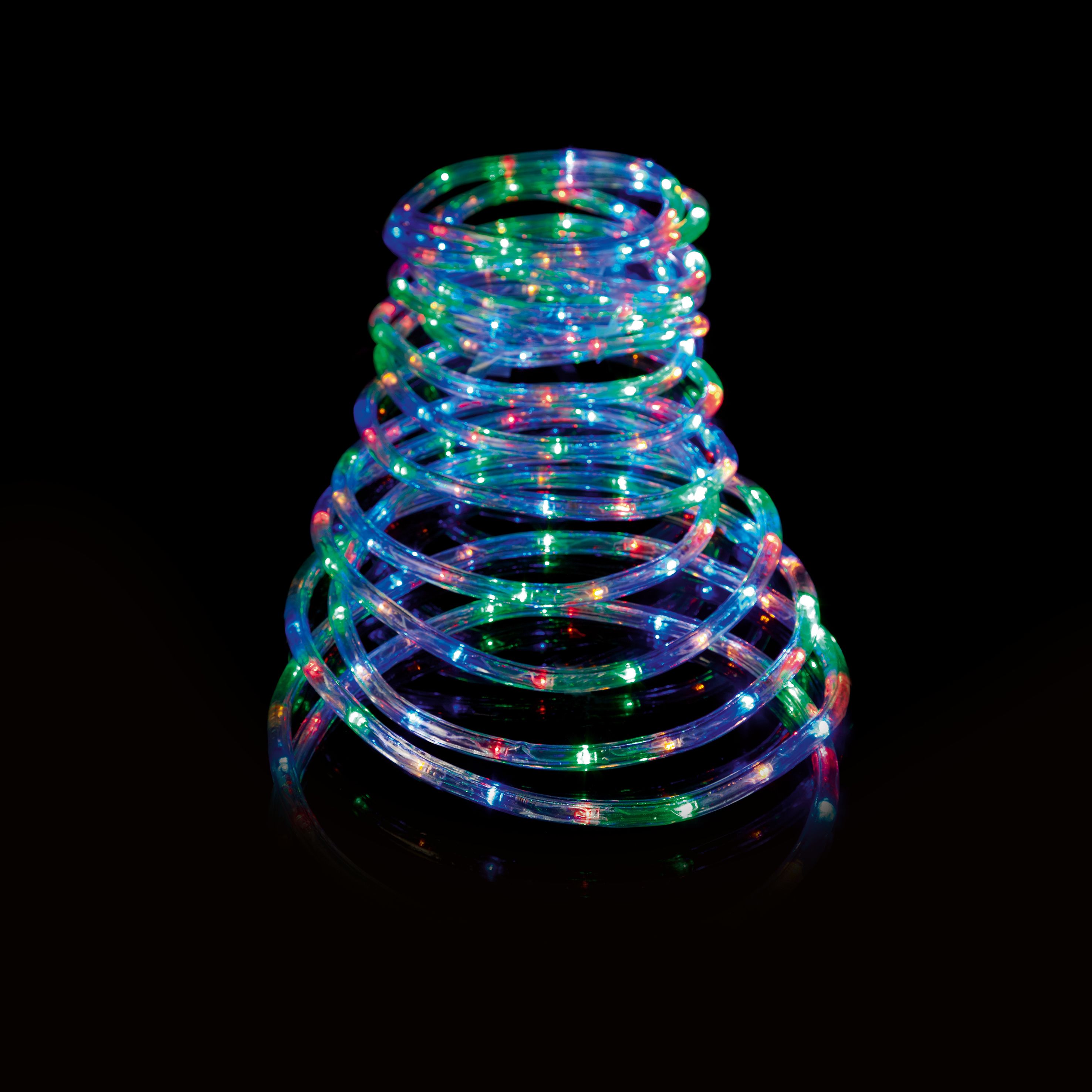 Multicolour Multi-action LED Rope Light Black cable