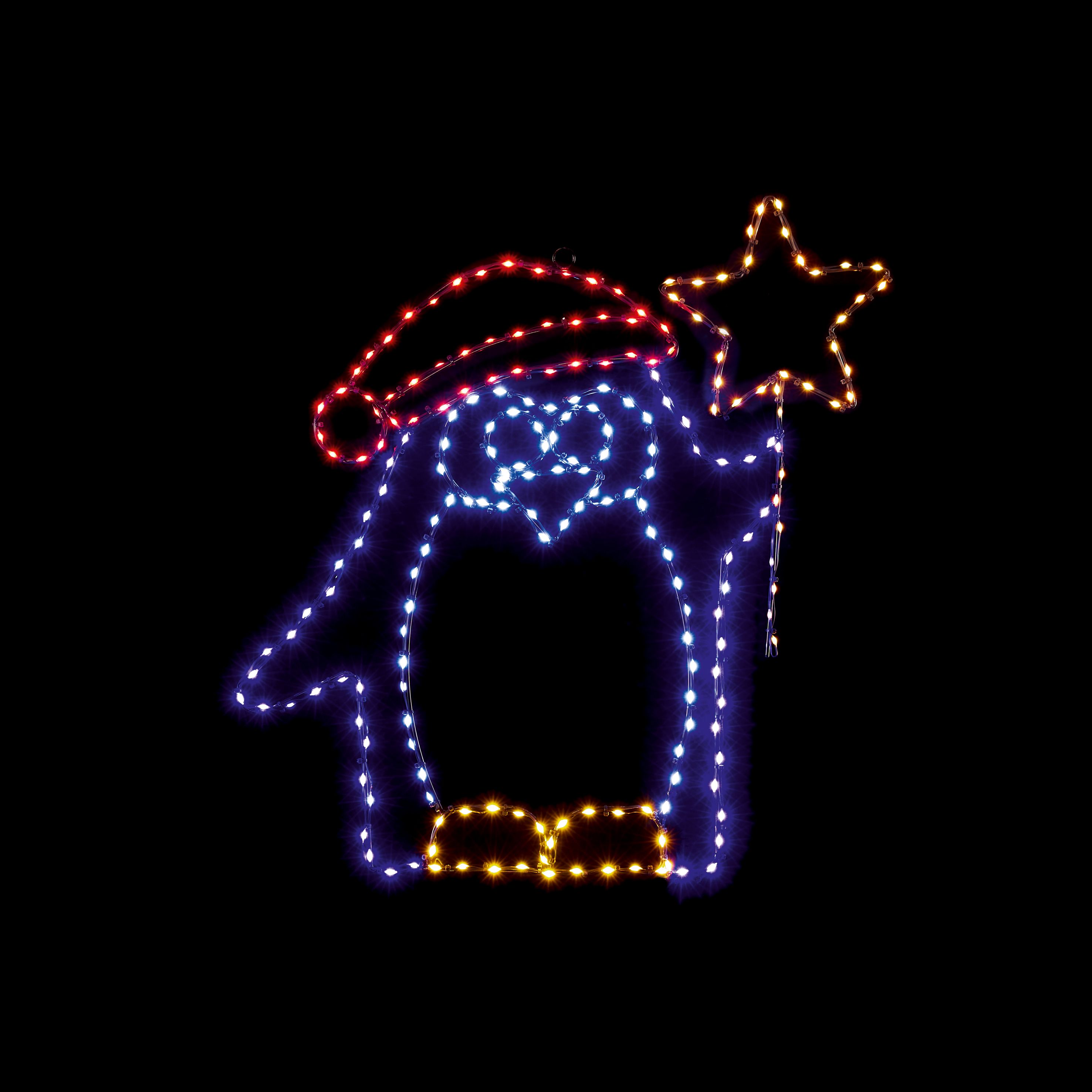 Multicolour Penguin LED - (H)580mm