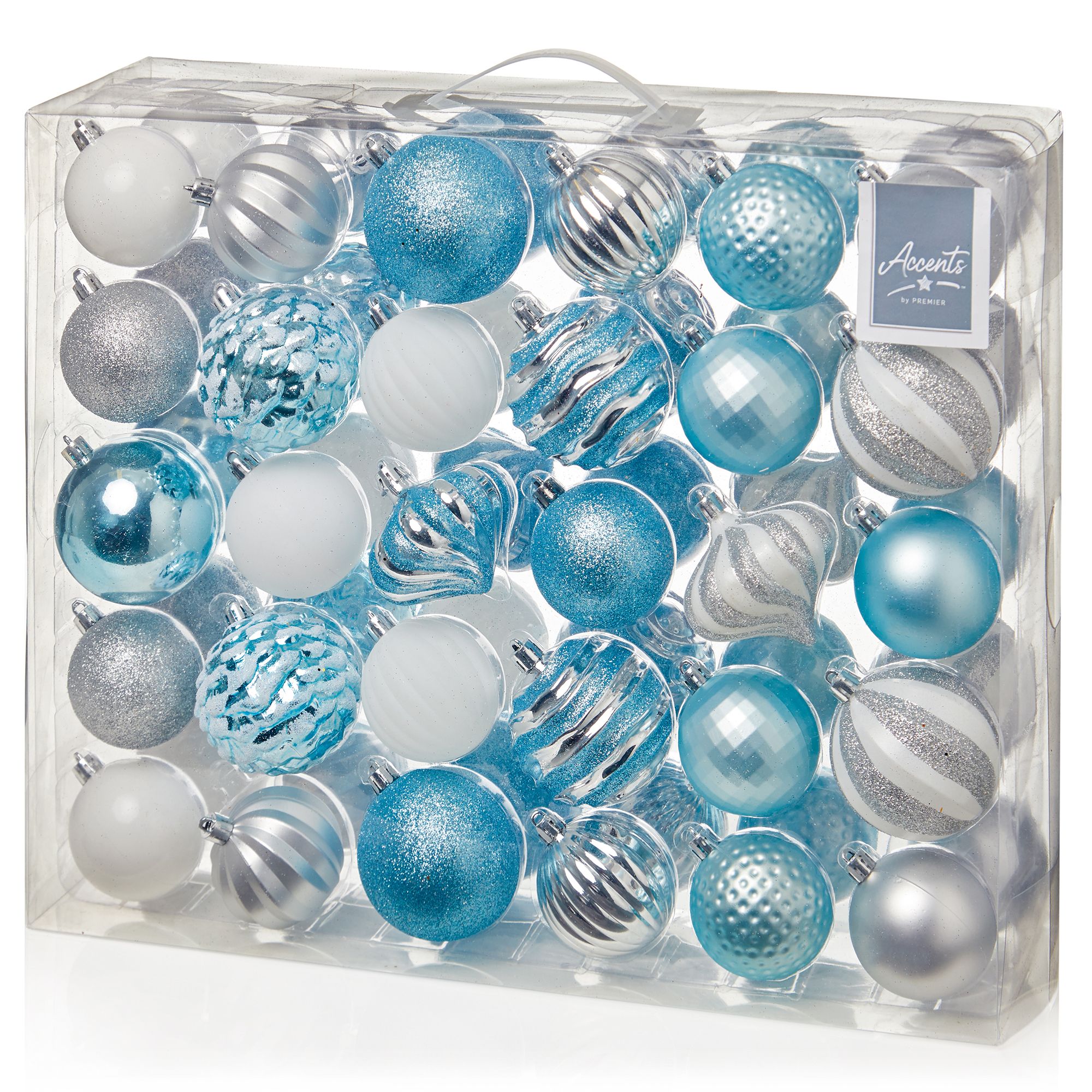 Multicolour Plastic Mixed Bauble, Pack of 60