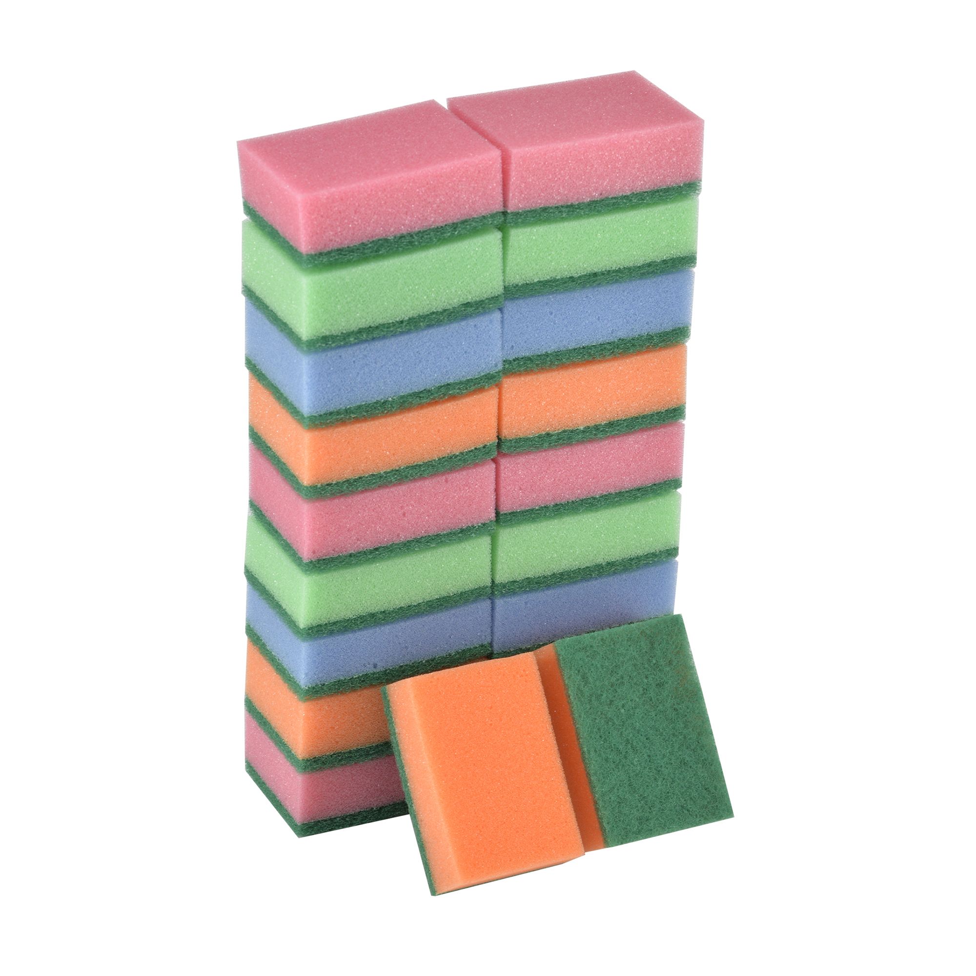 Multicolour Synthetic sponge scourer, Pack of 20