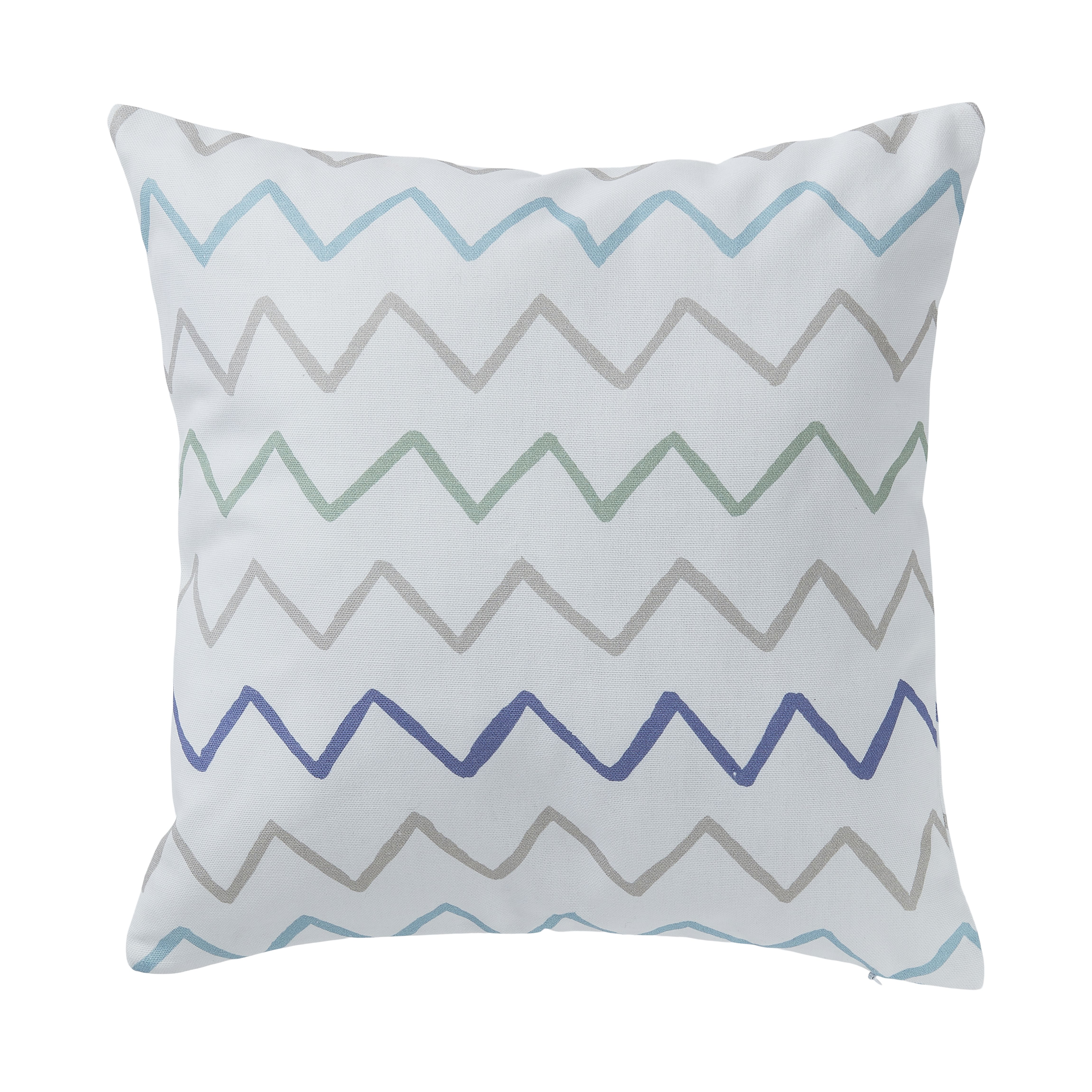 Multicolour Zig zag Print effect Indoor Cushion, (L)35cm x (W)35cm