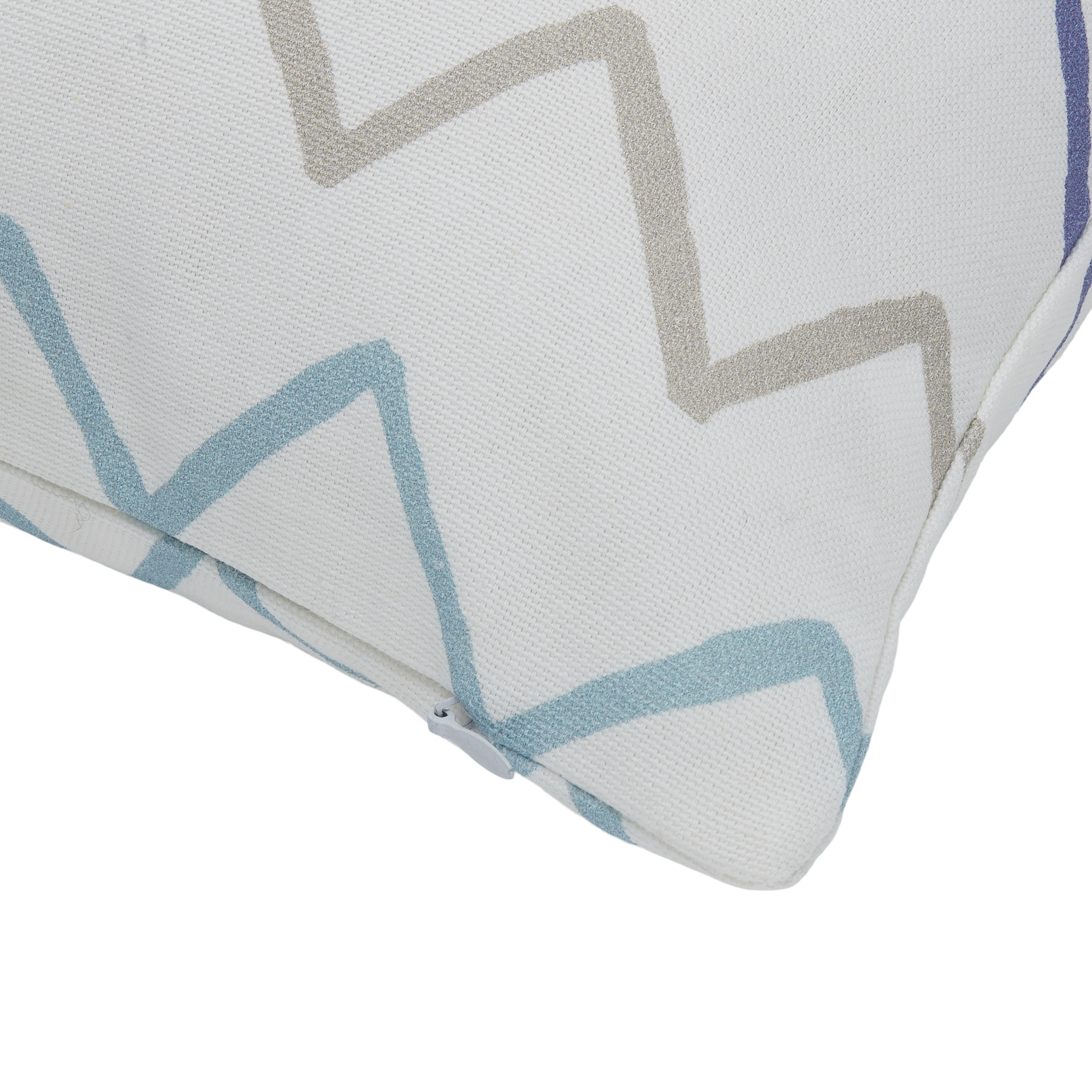 Multicolour Zig zag Print effect Indoor Cushion, (L)35cm x (W)35cm