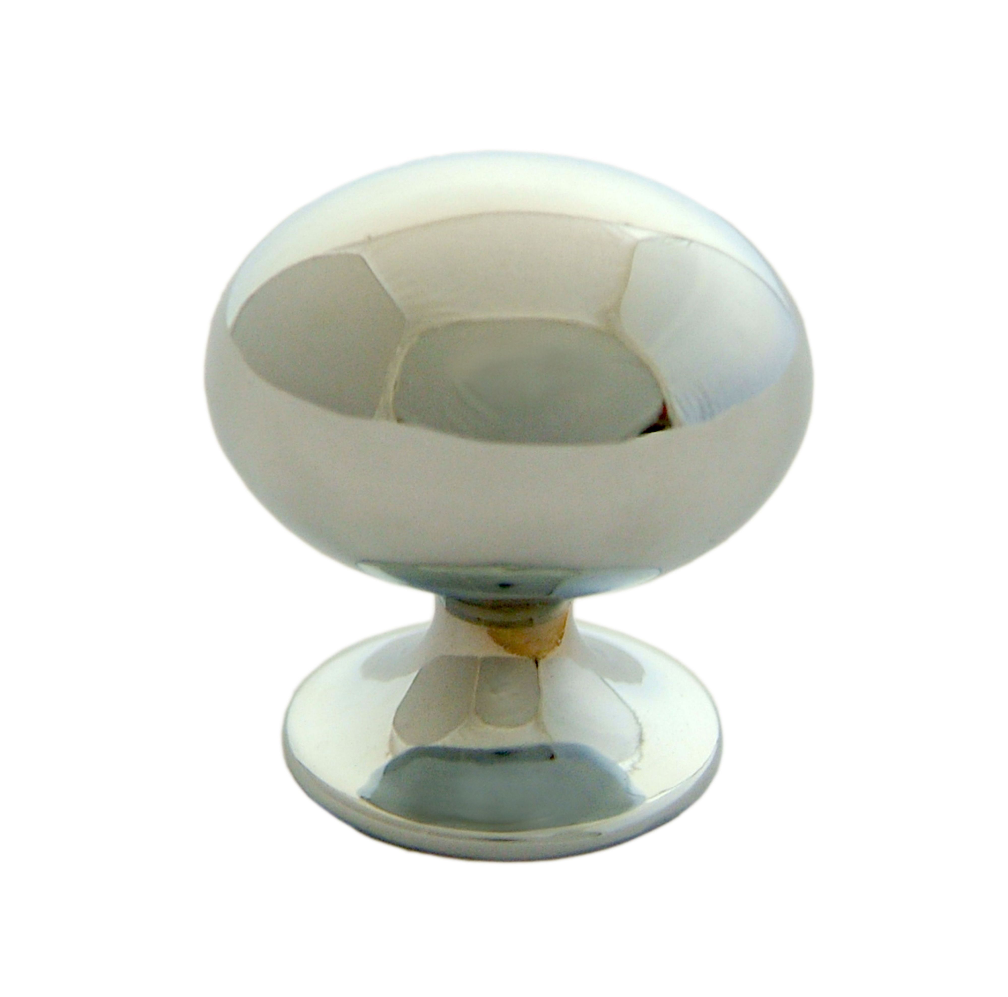 Multicolour Zinc alloy Chrome effect Oval Furniture Knob (Dia)33mm