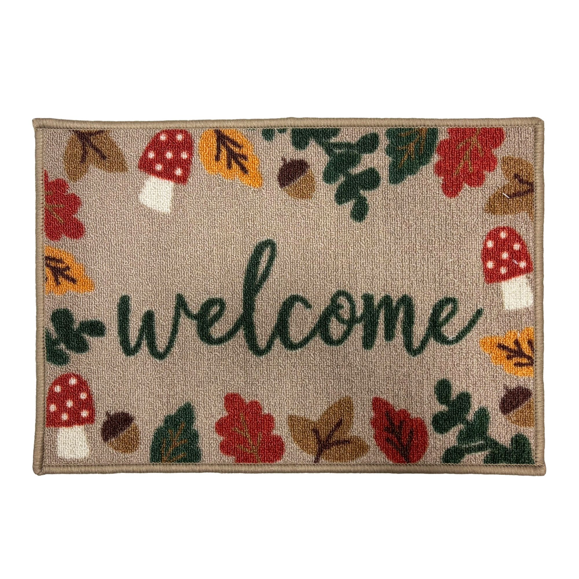 Multicoloured Autumn Welcome Rectangular Door mat, 57cm x 40cm