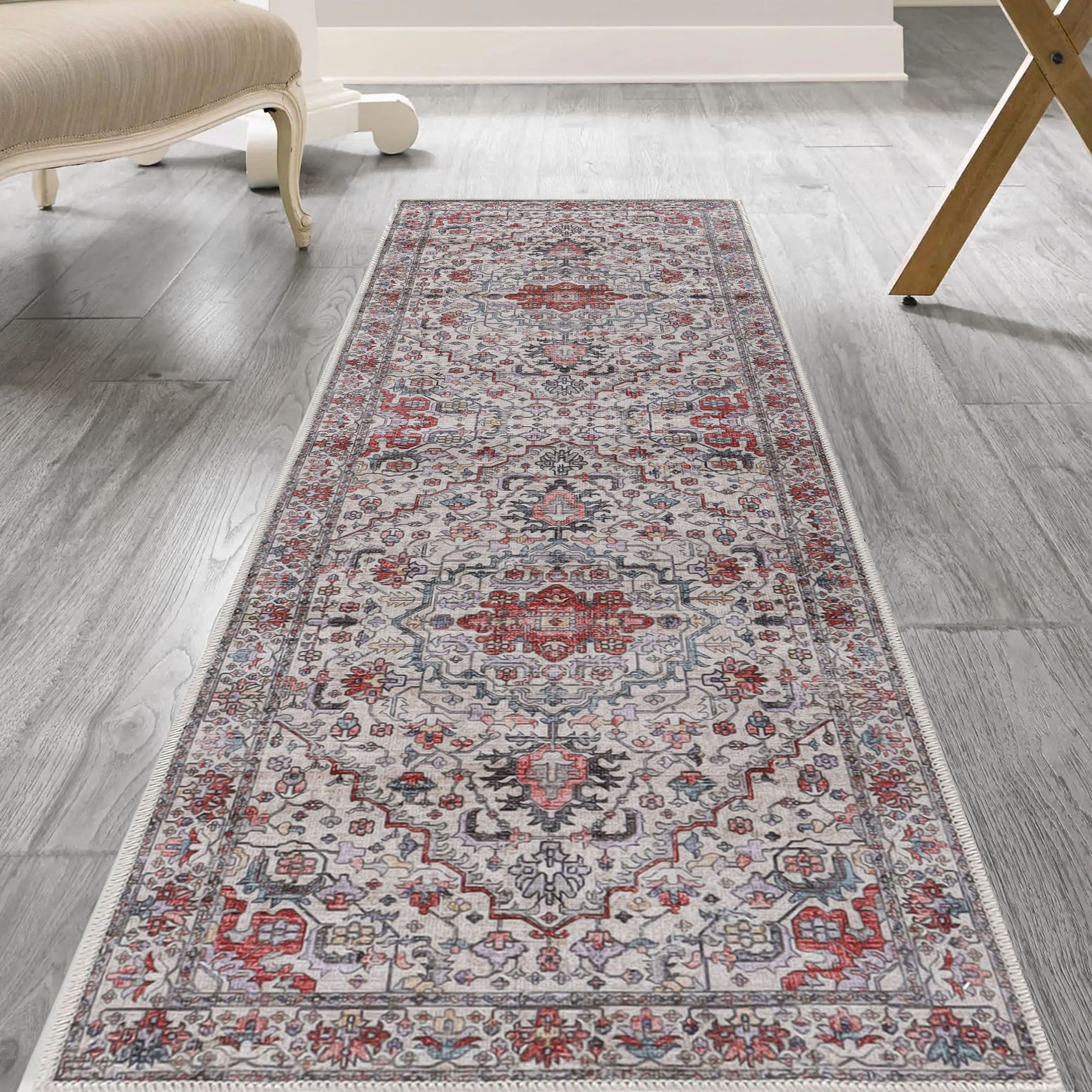 Multicoloured Persian Medium Runner, (L)180cm x (W)60cm