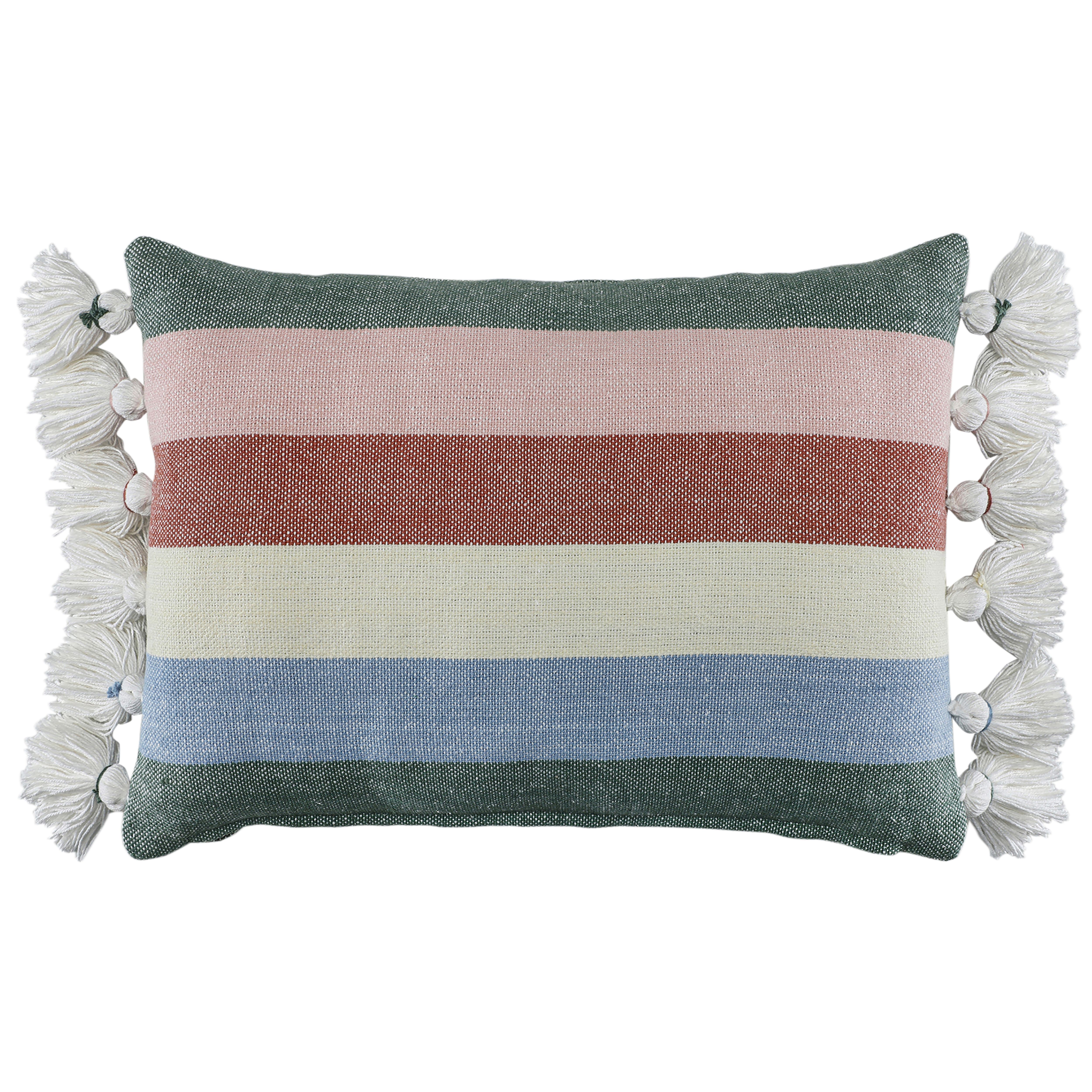 Multicoloured Stripe Indoor Cushion (L)50cm (W)30cm