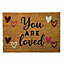 Multicoloured You Are Loved Door mat, 57cm x 40cm