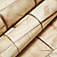 Muriva Brown Small wooden blocks Smooth Wallpaper
