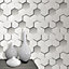 Muriva Honeycomb White Geometric Smooth Wallpaper