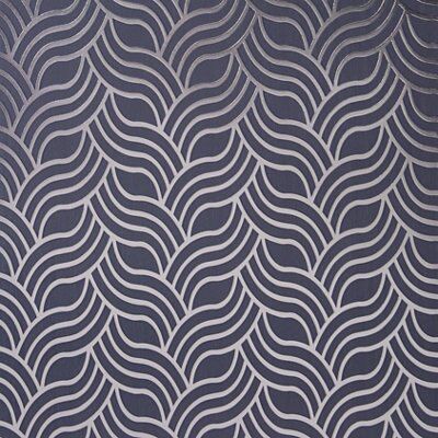 Muriva Precious silks Blue Geometric Metallic effect Textured Wallpaper