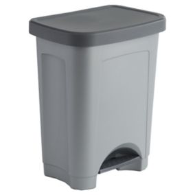 Mutsu Standard Grey Plastic Pedal Bin - 24L