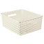 My style White rattan effect 13L Plastic Nestable Storage basket (H)130mm (W)300mm