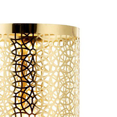 Myla Metalwork Matt Gold effect Cylinder Table lamp