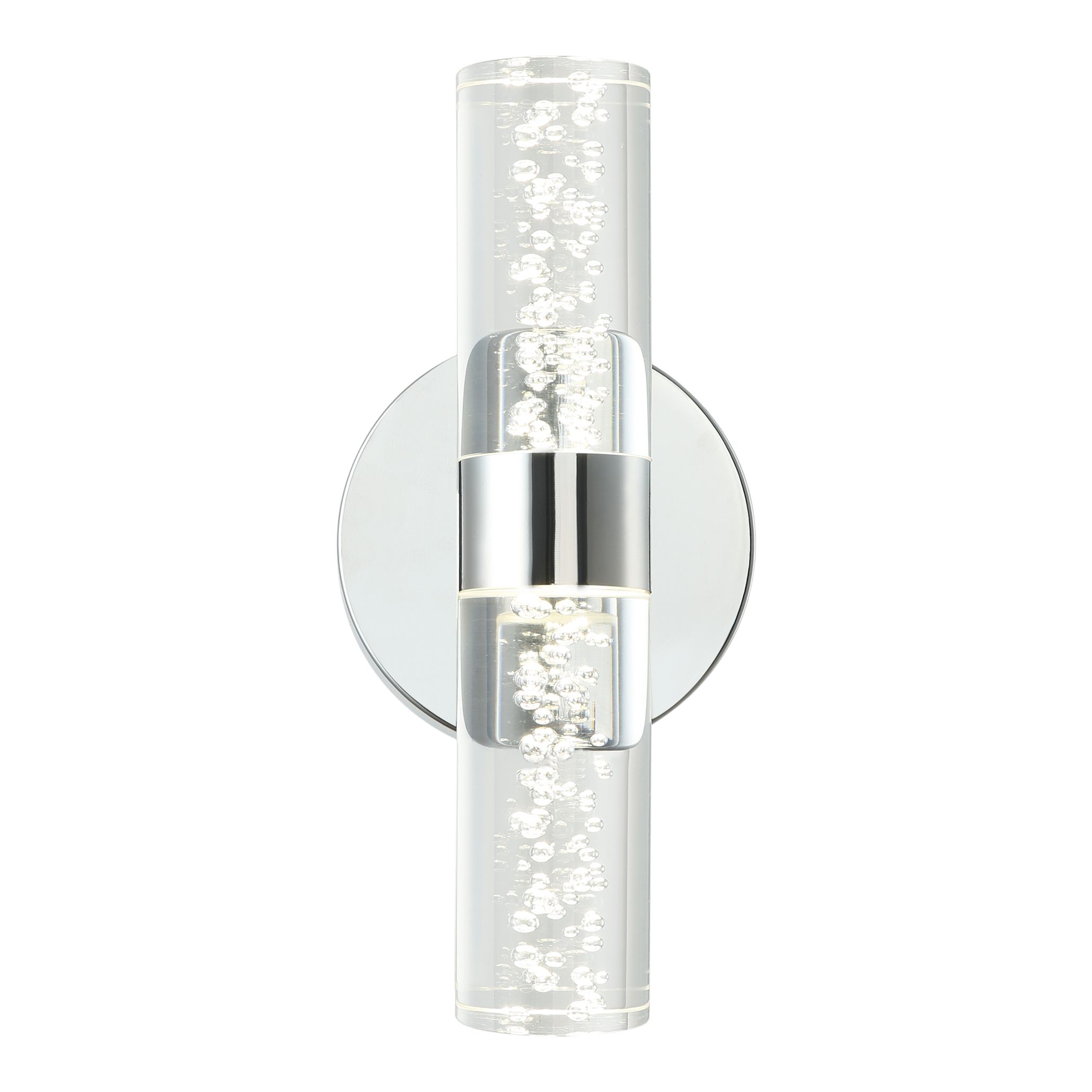 Myvat Bubble Silver Chrome effect Double Wired Bathroom wall light