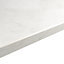 MyWorktop 20mm Aurora Satin White Marble effect Kitchen Worktop, (L)2200mm