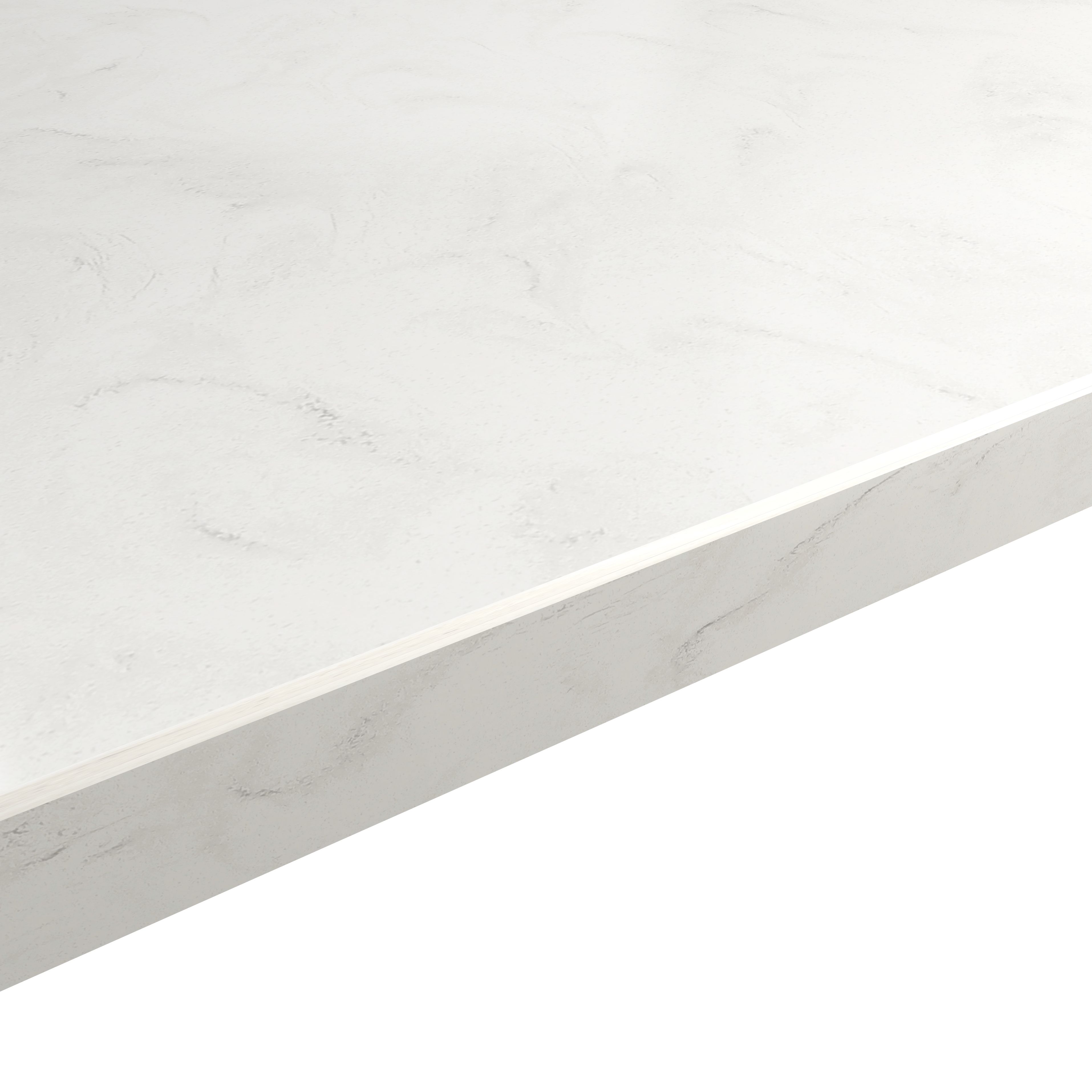 MyWorktop 20mm Aurora Satin White Marble effect Kitchen Worktop, (L)2200mm