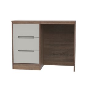 Nantes Satin cashmere oak effect 3 drawer Desk