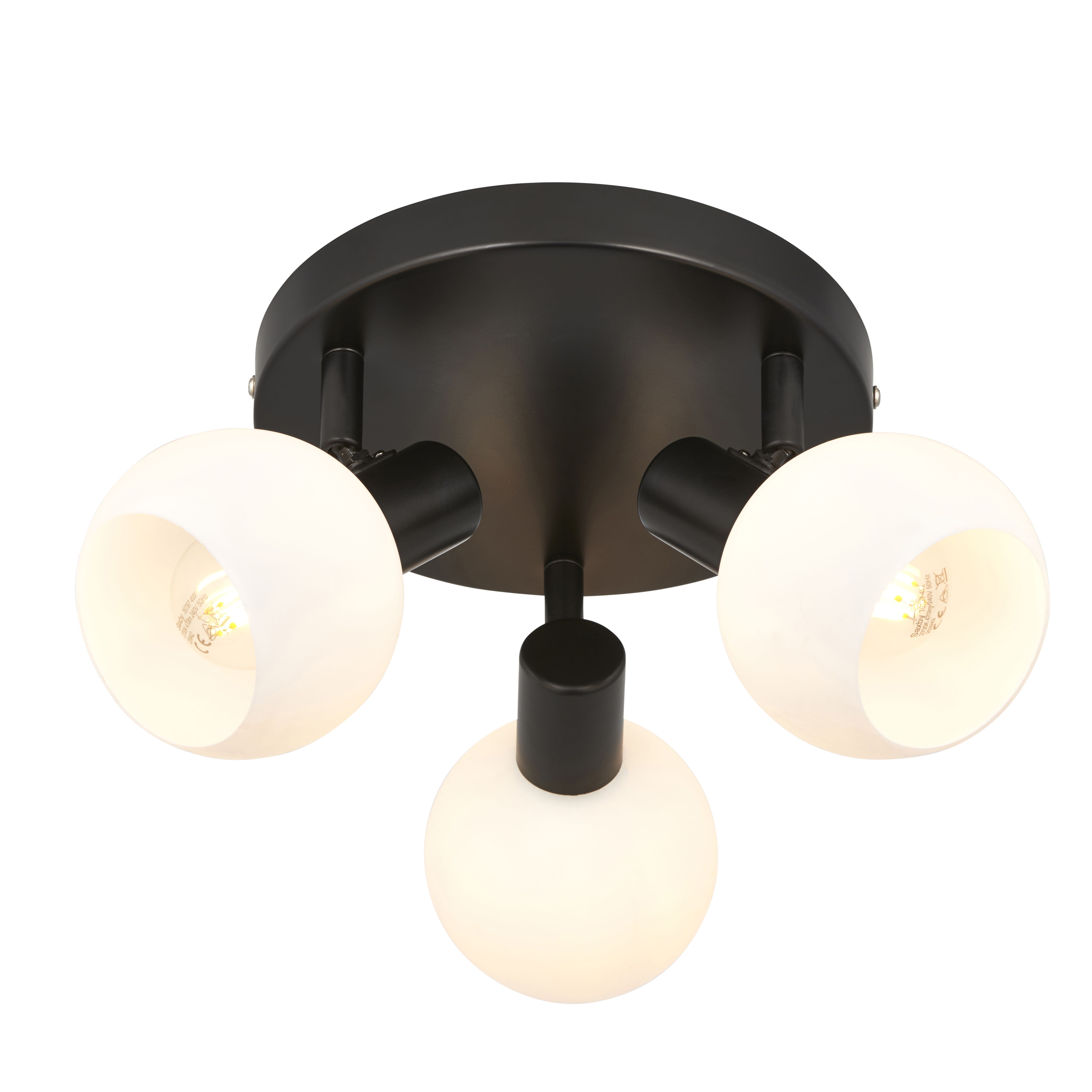 Naomi Modern Matt Black 3 Light Spotlight