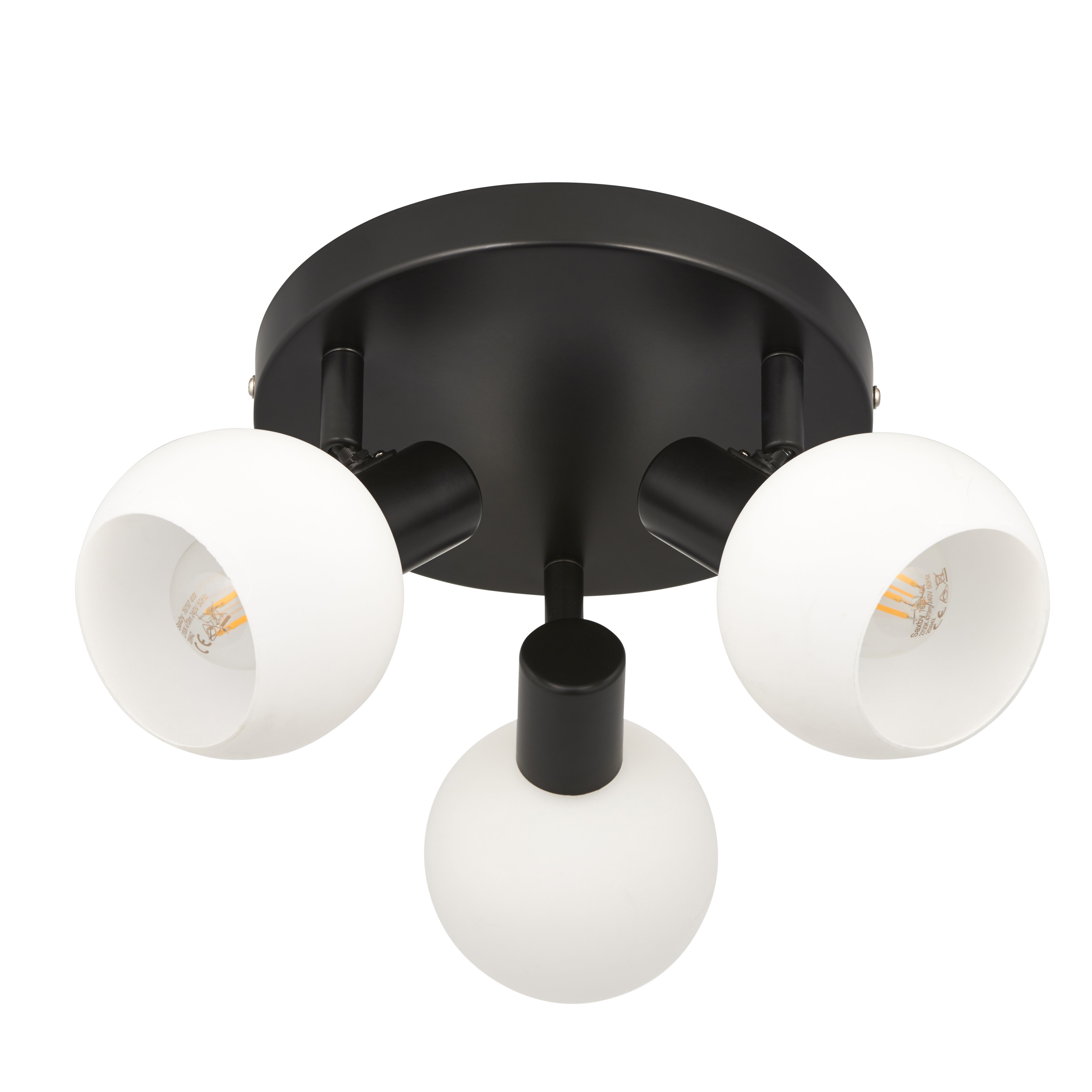 Naomi Modern Matt Black 3 Light Spotlight